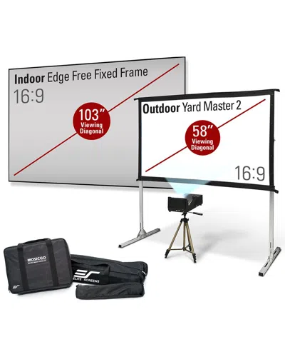 Elite Projector Eliteprojector Lite In/outdoor 103in Screenc2/58in Screen In Black