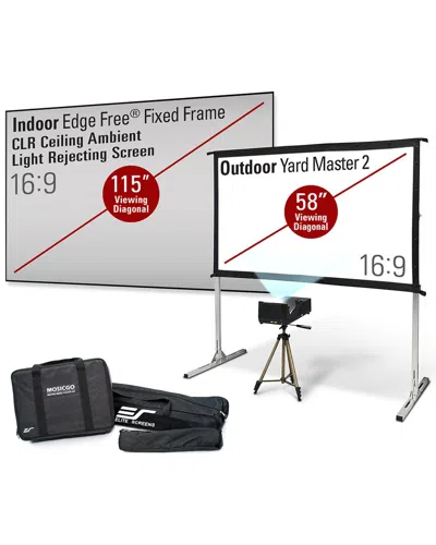 Elite Projector Eliteprojector Lite In/outdoor 115in Screenc3/58in Screen In Black