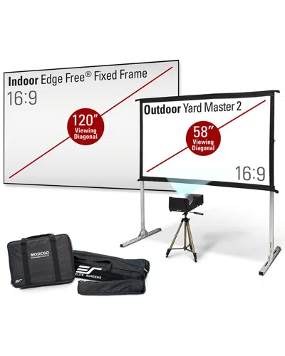 Elite Projector Eliteprojector Lite In/outdoor 120in Screen/58in Screen In Black