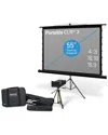 Elite Projector Eliteprojector Lite Portable Outdoor With 55in Screent In Black
