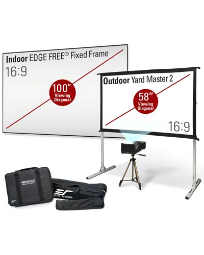Elite Projector Eliteprojector Sport In/outdoor 100in Screen/120in Screen In Black