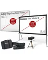 Elite Projector Eliteprojector Sport In/outdoor 100in Screen/58in Screen In Black