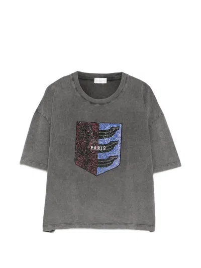 Elite Rhinestone-embellished T-shirt In Grey