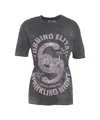 Elite Snakest' Rhinestone Applique T-shirt In Gray