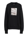 Elite Elitè Woman Sweatshirt Black Size Xl Organic Cotton, Polyester