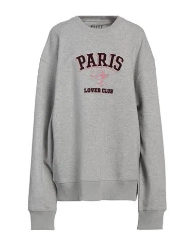 Elite Elitè Woman Sweatshirt Light Grey Size Xl Organic Cotton, Recycled Polyester In Gray