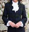 Eliz Scott Women's Parker Harrish Tweed Peplum Jacket In Black Watch In Multi