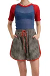 Eliza Faulkner Bailey Shorts In Gingham Linen In Multi