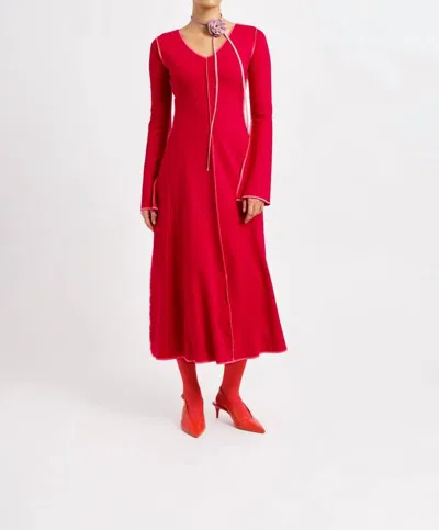 Eliza Faulkner Clara Dress In Red In Pink