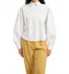 Eliza Faulkner Leni Balloon Sleeves Shirt In White In White