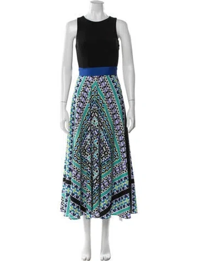 Pre-owned Eliza Faulkner Printed Long Dress In Multi