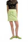 Eliza Faulkner Tate Mini Skirt In Green Twill In Multi