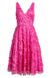 Eliza J V Neck Fit And Flare Dress In Pink
