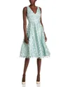 Eliza J 3d Applique Midi Dress In Sage