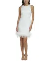 Eliza J 3d Scuba Solid Mini Dress In White