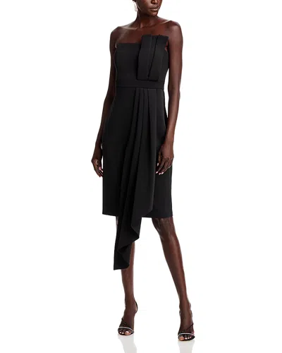 Eliza J Asymmetric Draped Dress In Black