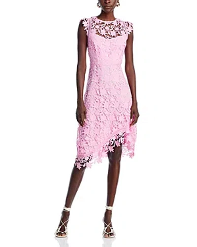 Eliza J Asymmetric Lace Dress In Carnation