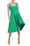 Eliza J Asymmetric Mikado Cocktail Dress In Emerald