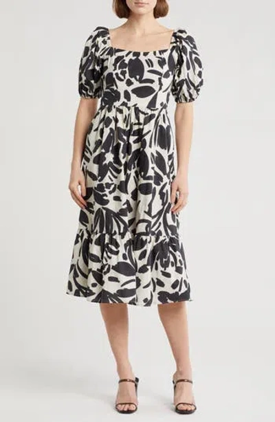 Eliza J Balloon Sleeve Dress In Black