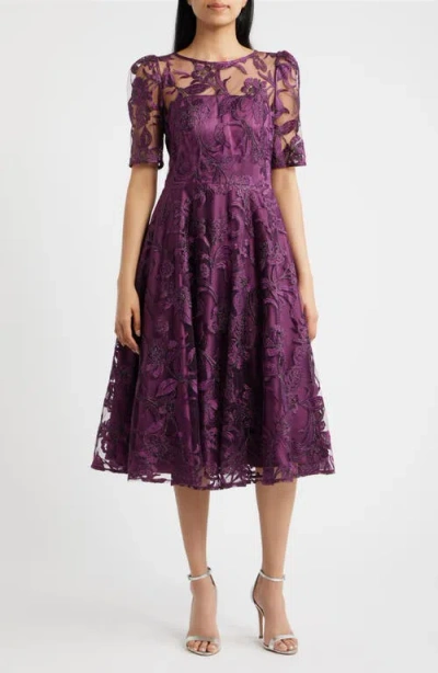 Eliza J Beaded Cocktail Dress In Purple