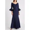 ELIZA J ELIZA J BELL SLEEVE MERMAID GOWN