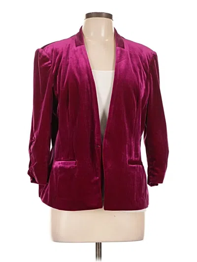 Pre-owned Eliza J Blazer Jacket In Burgundy