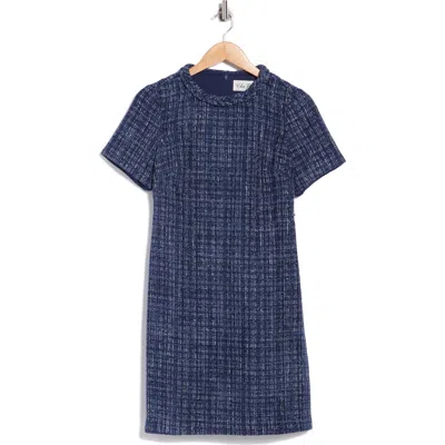 Eliza J Bouclé Shift Dress In Blue