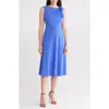 Eliza J Bow Detail Midi Dress In Porcelain Blue