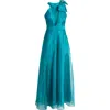 Eliza J Bow Detail One-shoulder Taffeta Jumpsuit