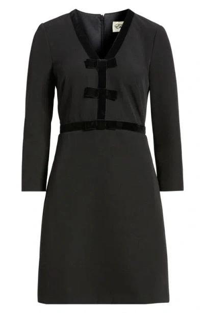 Eliza J Bow Detail Stretch Crepe Dress In Black