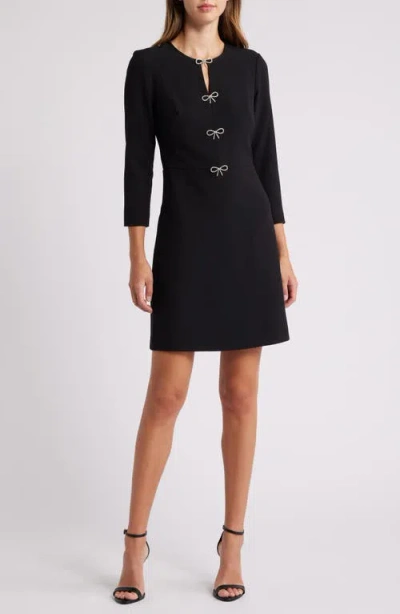 Eliza J Bow Embellished A-line Dress In Black