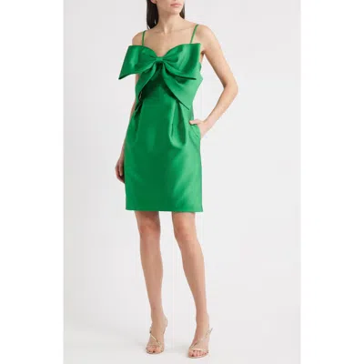 Eliza J Bow Mikado Cocktail Dress In Green