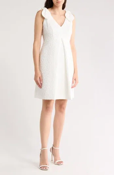 Eliza J Bow Shoulder Sleeveless Jacquard Trapeze Dress