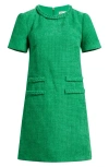 Eliza J Braid Detail Tweed Dress In Green