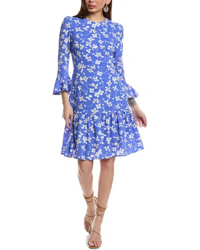 Eliza J Bubble Crepe Mini Dress In Blue