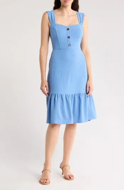 Eliza J Button Front A-line Midi Dress