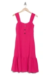 Eliza J Button Front A-line Midi Dress