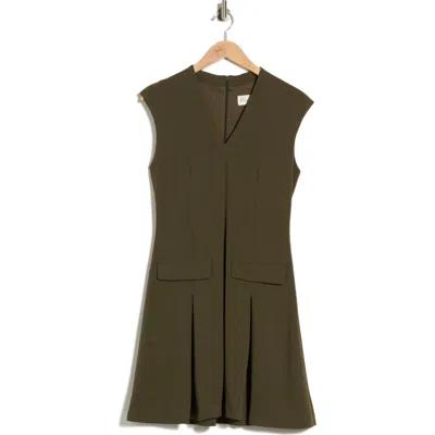 Eliza J Cap Sleeve Fit & Flare Dress In Green
