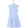 Eliza J Cap Sleeve Fit & Flare Shirtdress In Chambray