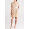 Eliza J Cap Sleeve Fit & Flare Shirtdress In Natural