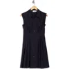 Eliza J Cap Sleeve Fit & Flare Shirtdress In Navy