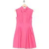 Eliza J Cap Sleeve Fit & Flare Shirtdress In Pink