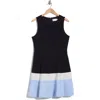 Eliza J Colorblock Sleeveless Fit & Flare Dress In Sky