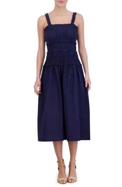 Eliza J Cotton Midi Sundress In Blue