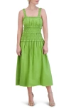 Eliza J Cotton Midi Sundress In Grass