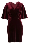 Eliza J Dolman Sleeve Velvet Sheath Dress In Burgundy