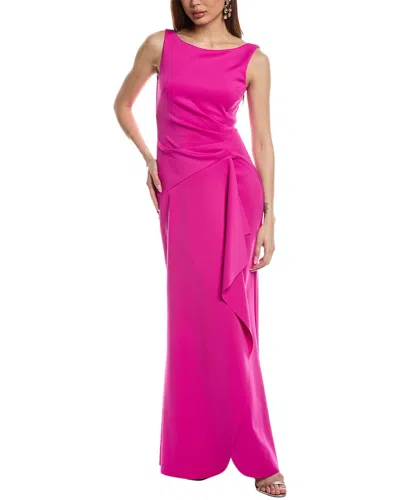 Eliza J Drape Pleated Gown In Purple