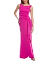 Eliza J Drape Pleated Gown In Purple