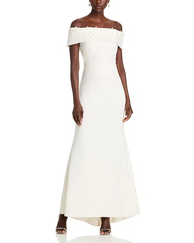 Eliza J Embellished Mermaid Gown In Ivory