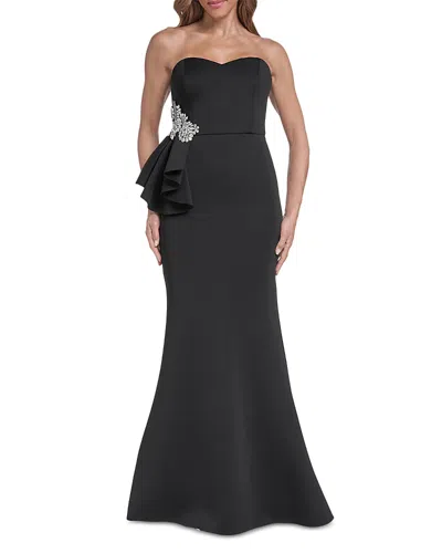 Eliza J Embellished Sweetheart Neck Strapless Mermaid Gown In Black